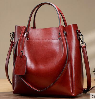 Fashion Simple Portable Cattle Leather Bag with Genuine Oil Wax Finish