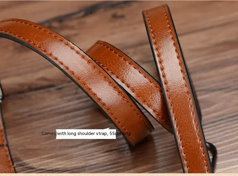 Fashion Simple Portable Cattle Leather Bag with Genuine Oil Wax Finish