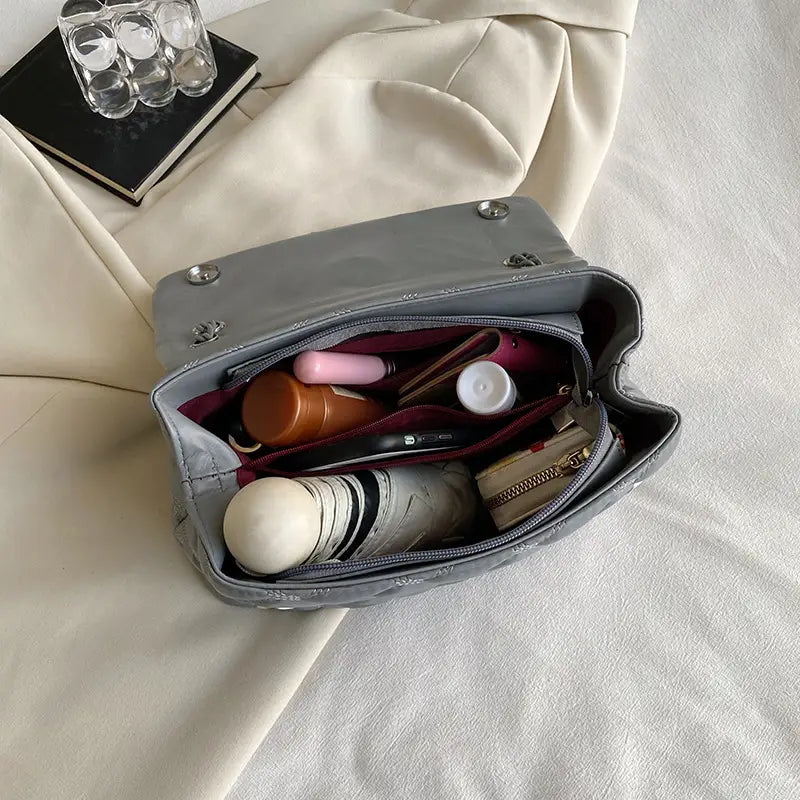 Plaid Embossed Chain Shoulder Bag in Various Colors for Stylish Personalities