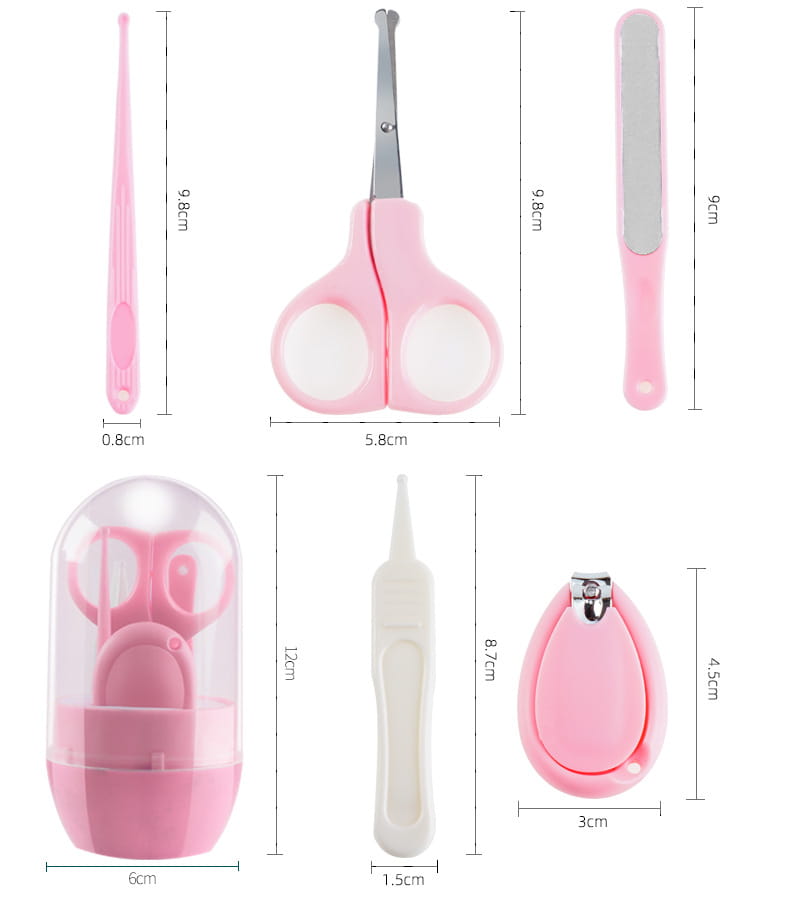 Infant Baby Nail Scissors Set with Pink or Blue Cylinder for United States CHF