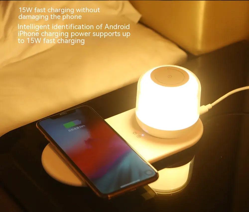 Wireless Charging Night Light with Battery and US Compatibility for CHF Users