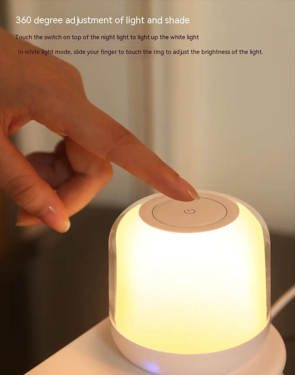 Wireless Charging Night Light with Battery and US Compatibility for CHF Users