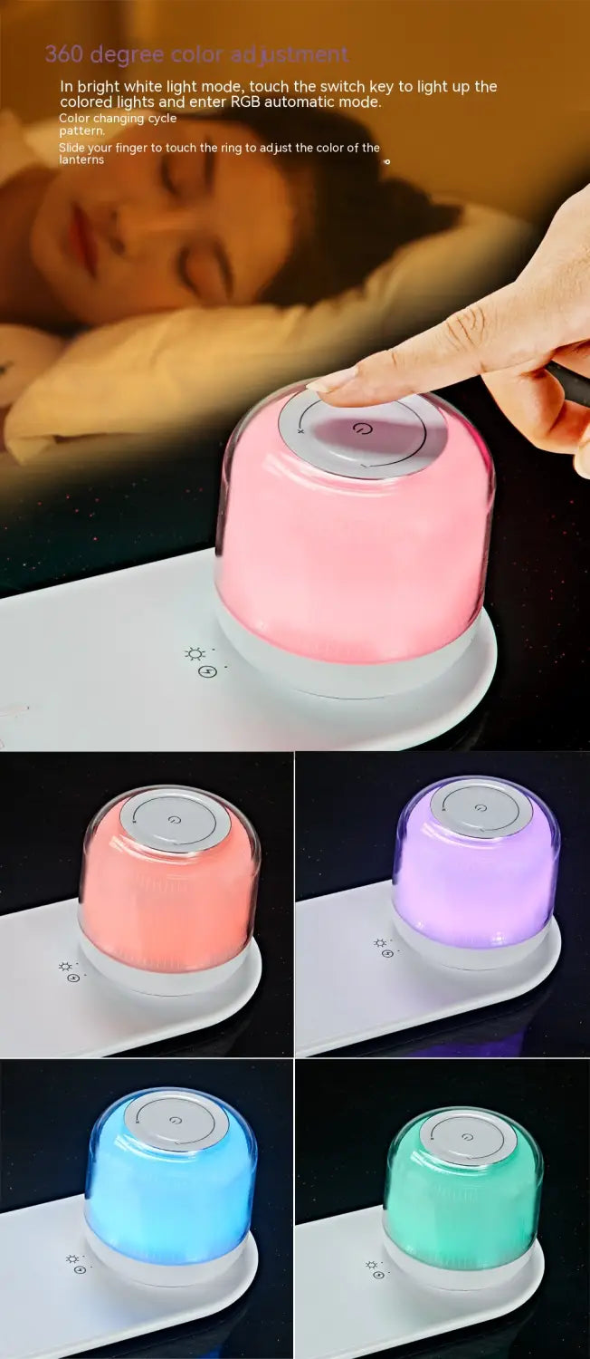 Wireless Charging Night Light with Battery and US Compatibility for CHF Users