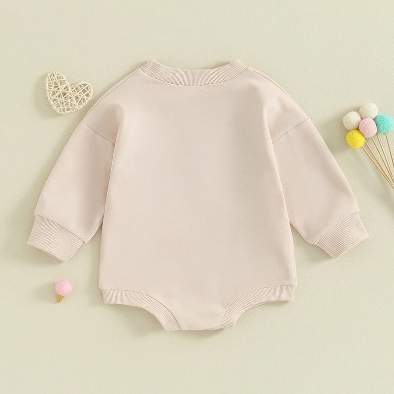 Infant Toddler Long Sleeve Alphabet Embroidery Romper