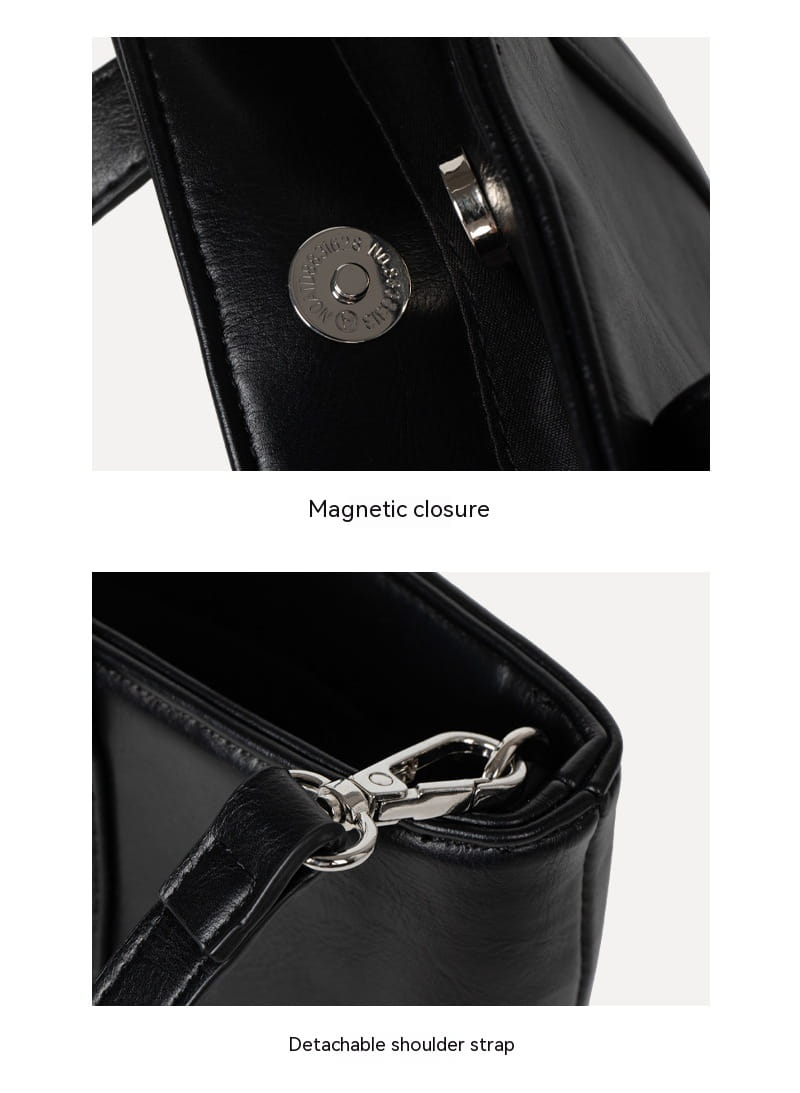 Korean Style Large Capacity Bag with Oil Wax Leather and Simple Casual Design