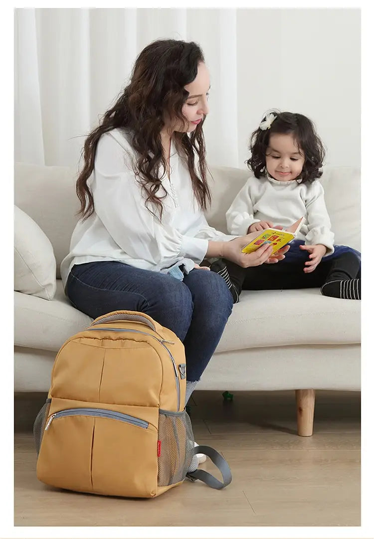 Waterproof Baby Bag with Spine Protection and Breathable Material in Saddle Brown