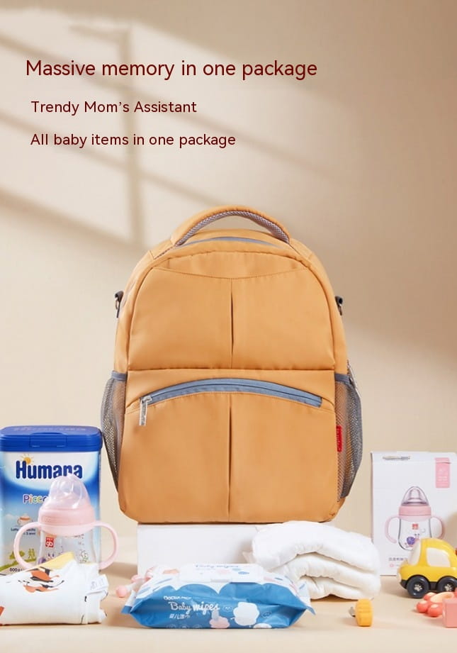 Waterproof Baby Bag with Spine Protection and Breathable Material in Saddle Brown