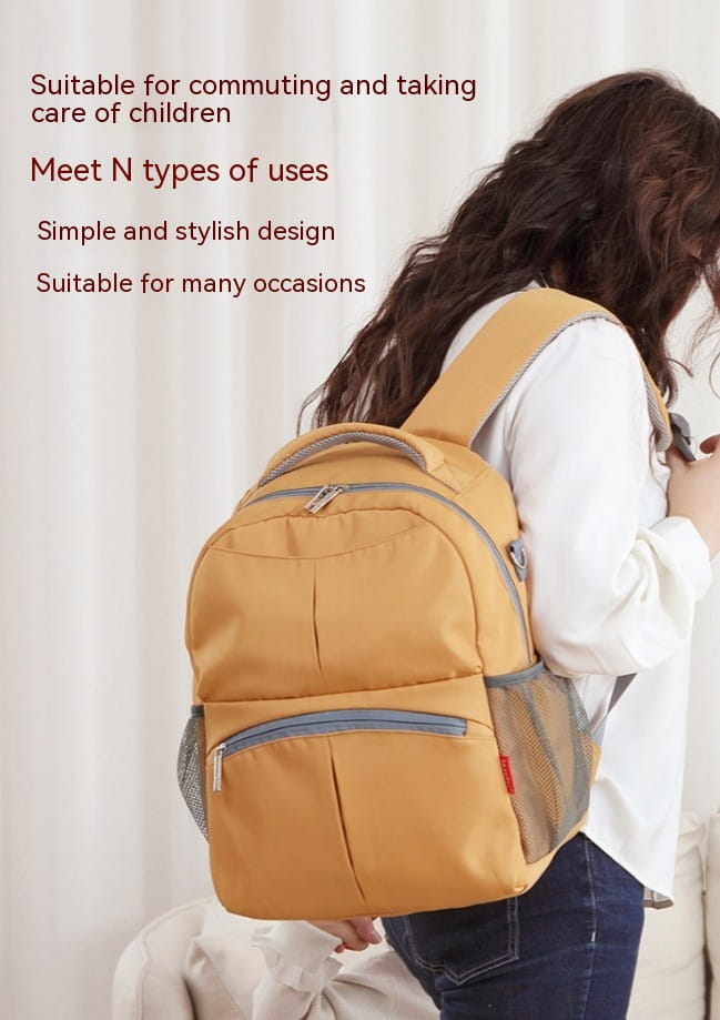 Waterproof Baby Bag with Spine Protection and Breathable Material in Saddle Brown