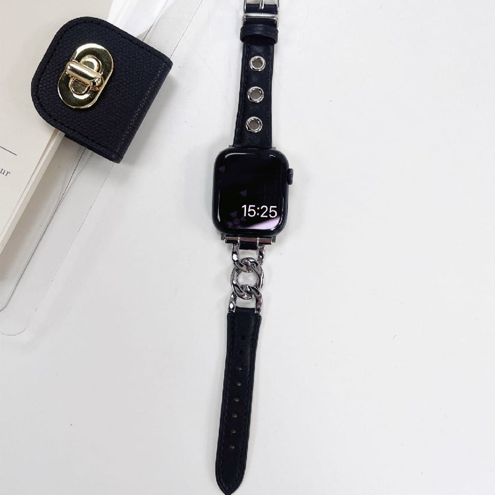 Chain Three-hole Retro Leather Leather Strap