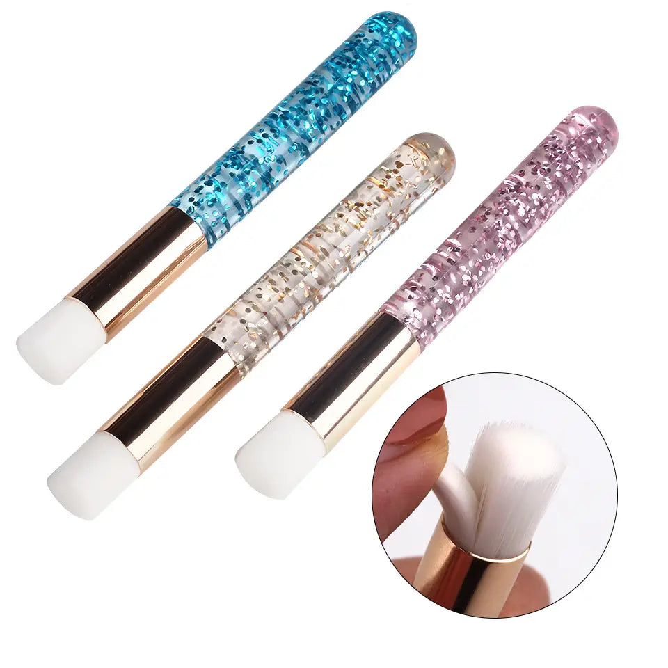 Colorful Diamond-Sequin Eye Shadow Brush for Makeup and Cleaning Applications