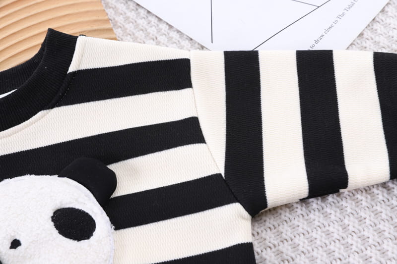 Fleece-lined Cartoon Cute Stripes Round Neck Sweater Suit