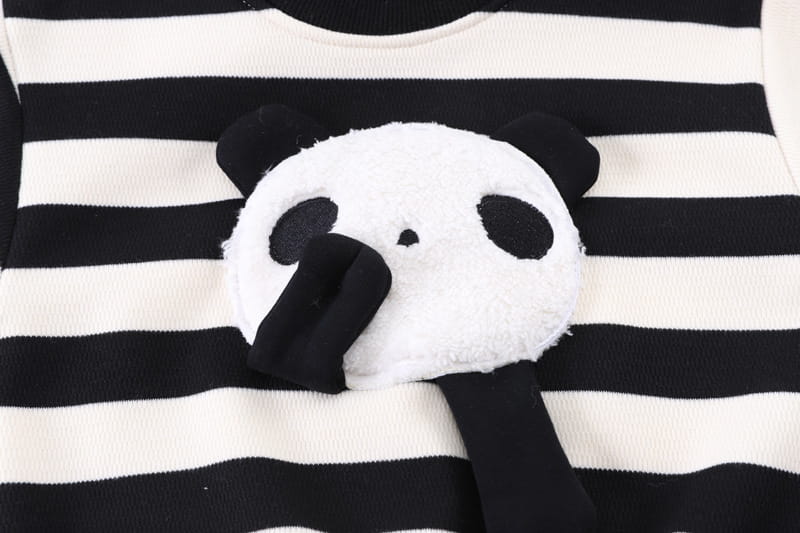 Fleece-lined Cartoon Cute Stripes Round Neck Sweater Suit