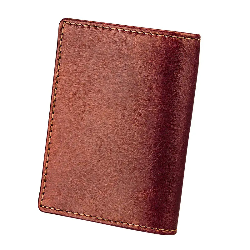 Elegant Genuine Leather Card Holder in Solid Colors for United States Market