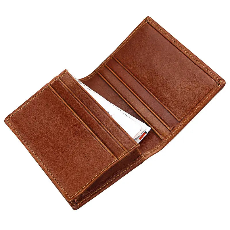 Elegant Genuine Leather Card Holder in Solid Colors for United States Market