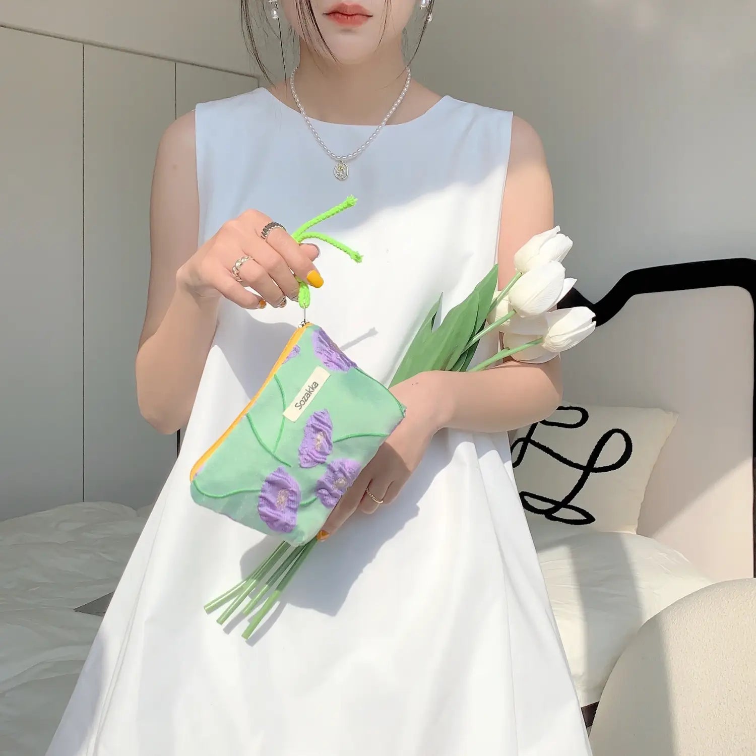 Flowers Lining Cotton Fabric with Pastoral and Grape Purple Patterns for US Tensile Strength