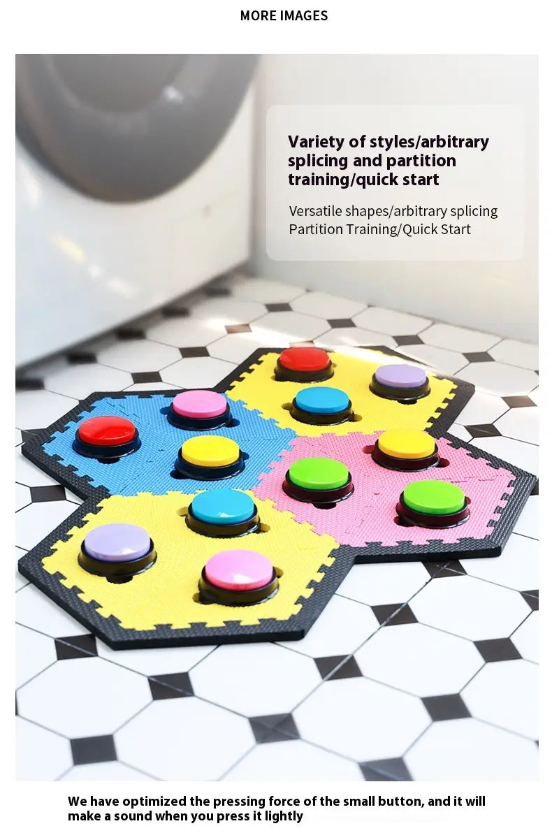 Botón de grabación pequeño de 5 cm con correas de borde de cojín para entrenamiento de mascotas