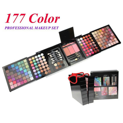 177 Color Eye Shadow Kit with Gloss and Blush Combination for Festival Looks - Teleplus Combo color eye shadow lip