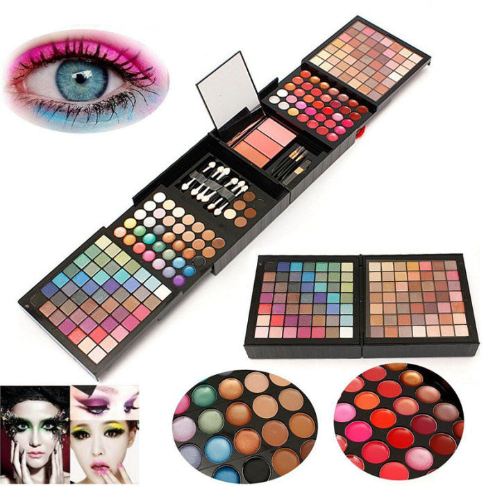177 Color Eye Shadow Kit with Gloss and Blush Combination for Festival Looks - Teleplus Combo color eye shadow lip
