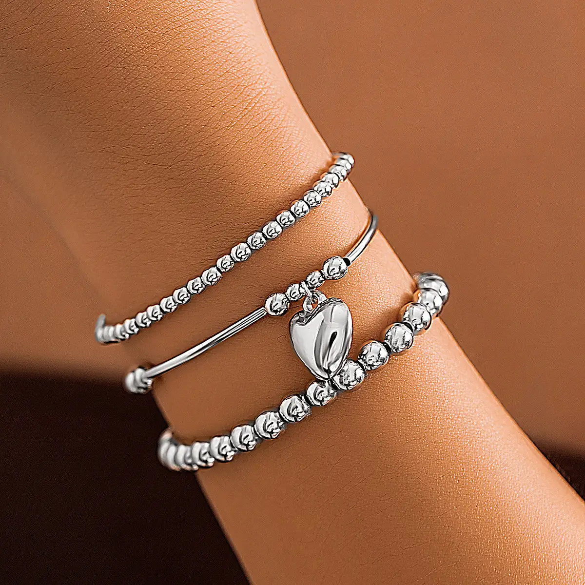 Simple Fashion Love Pendant Bracelet Suit