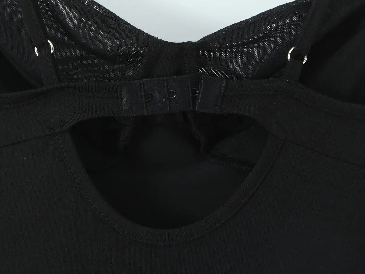 Abito gonna in poliestere nero con stile imbrattato per donne