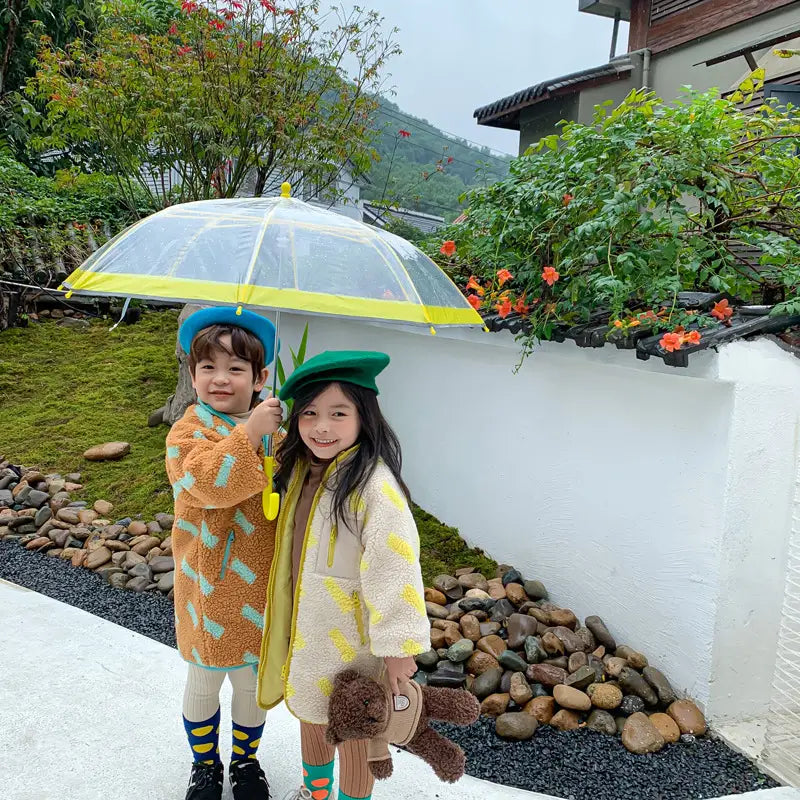 Children’s Winter Fur Zipper Coat with Long for Kids 3-8