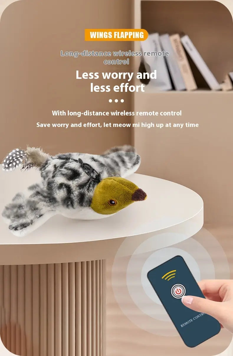 Kaugjuhtimisversioon pehme sametlindu lemmikloomade mänguasja usb laadimine interaktiivne