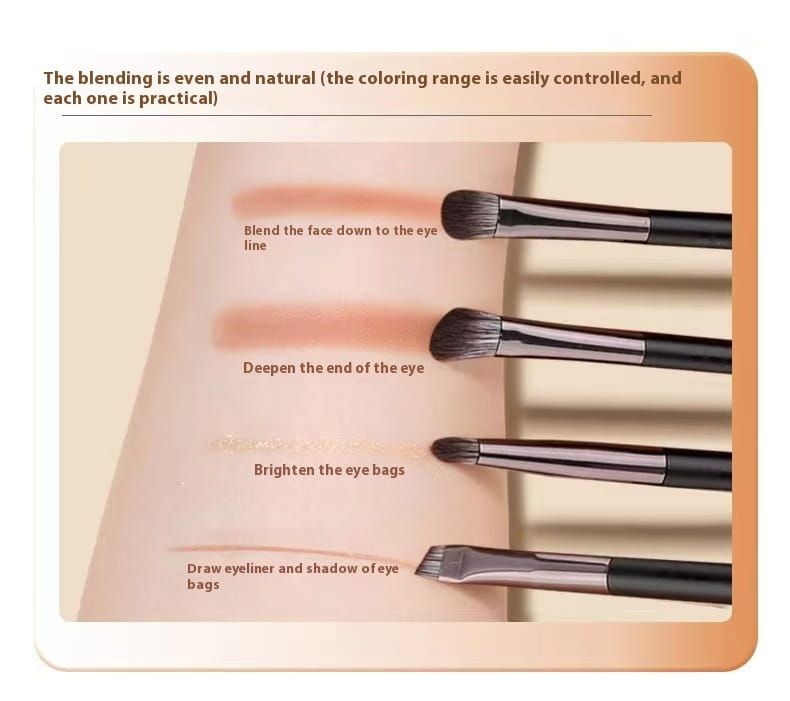 Eyeshadow Brush Set with Toothbrush Handle Synthetic Fiber Makeup Brushes