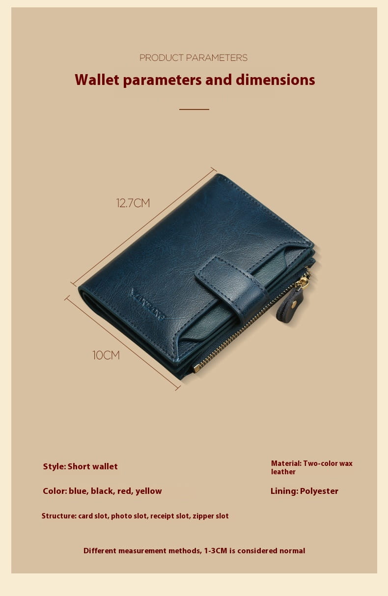 Sparán na mBan leathair gorm le sliotán cárta frith-ghoid agus líneáil poileistir