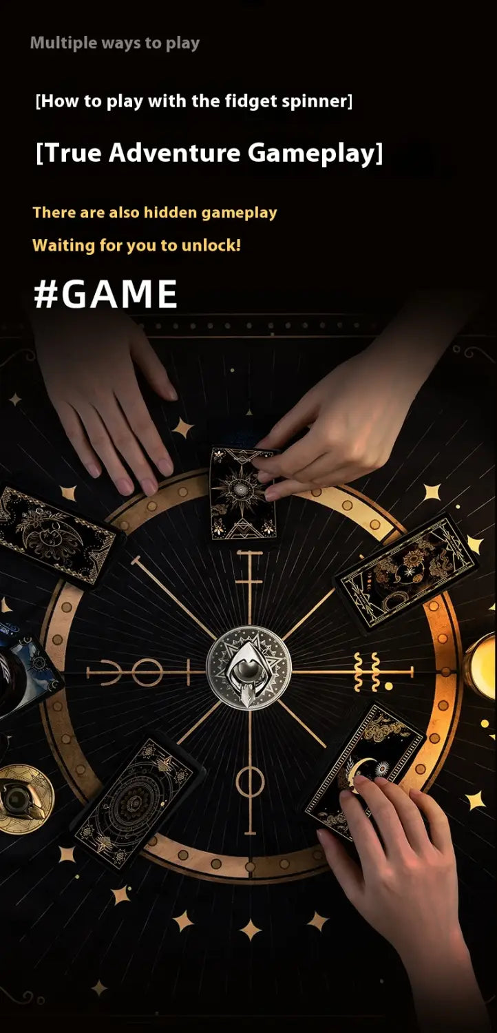 Ice Snow Palace and Night Moon Fingertip Gyro Magnetic with Rotating Fastened Ring