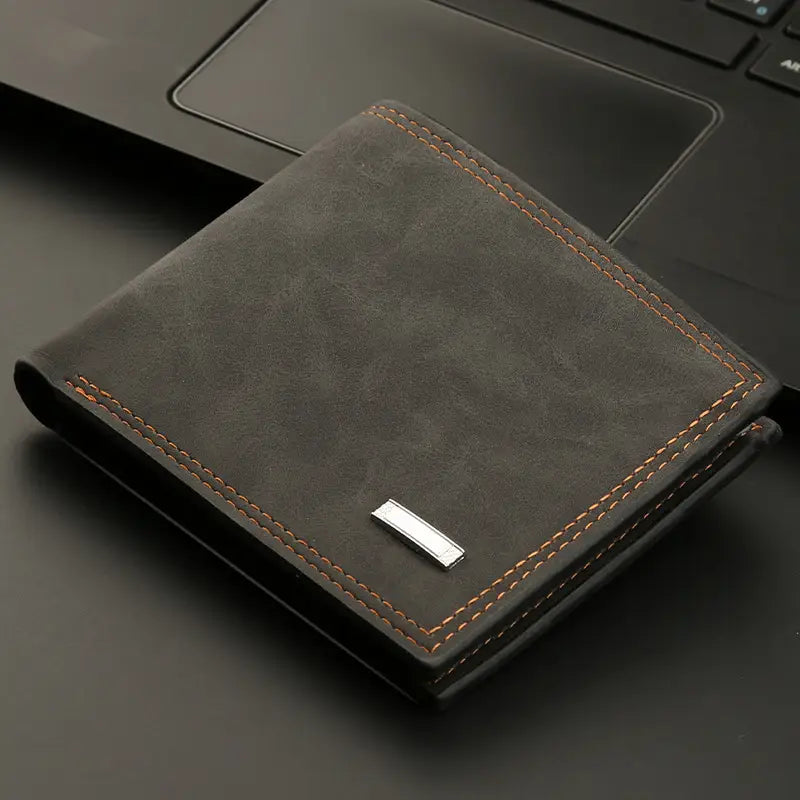 PU Leather Wallet with ID and Card Slots in Black or Brown for United States
