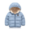 Children's hooded and down padded jacket - Light Blue