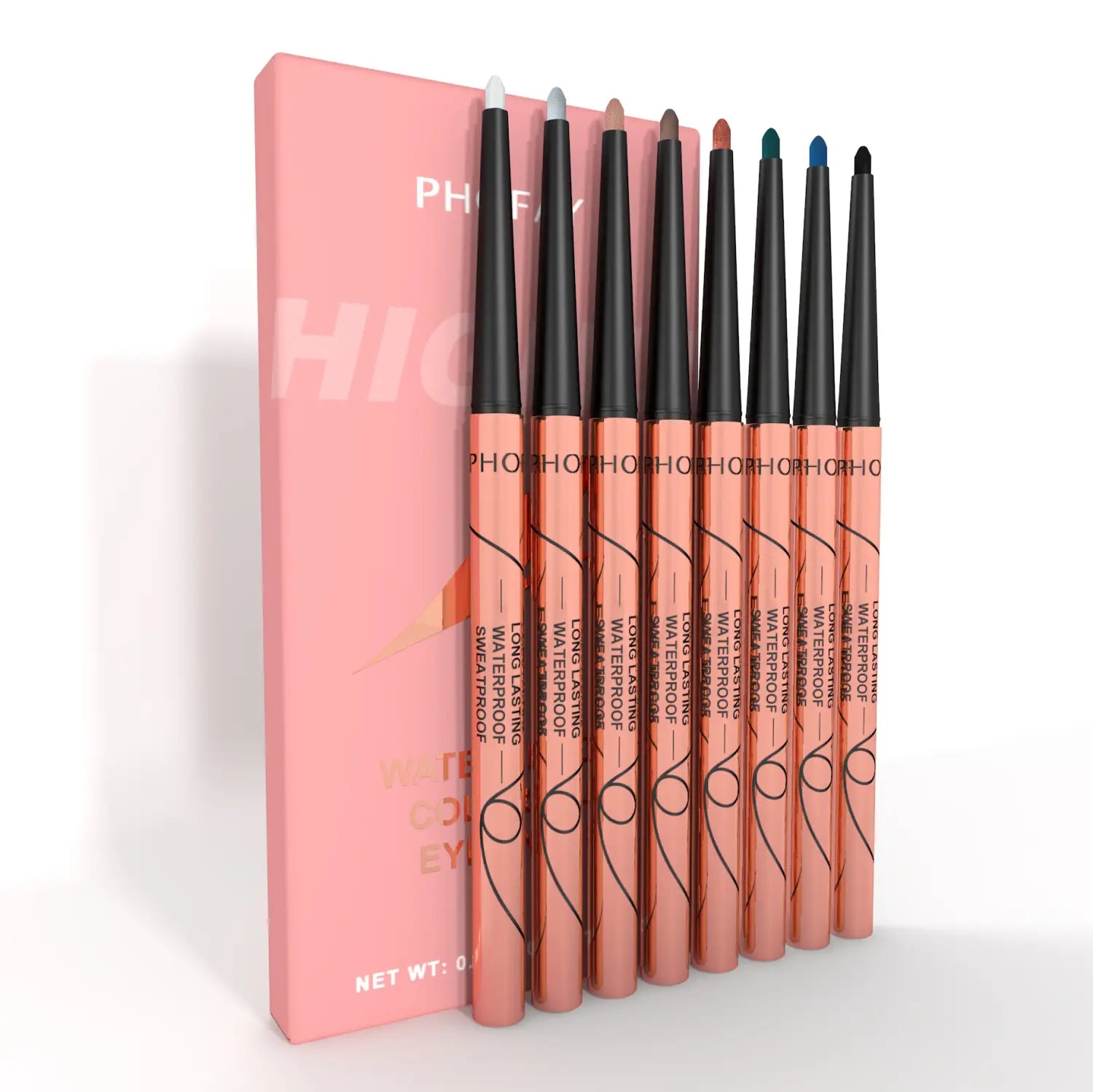 Phofay Waterproof Colorful Eyeliner Set 8pcs Matte Long-lasting