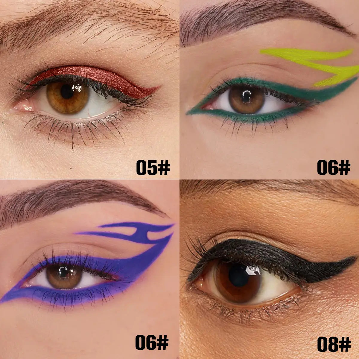 Phofay Waterproof Colorful Eyeliner Set 8pcs Matte Long-lasting