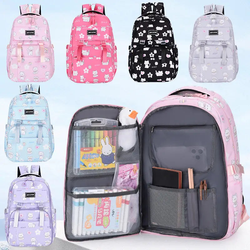 Cartoon Rabbit Pattern Printed Large Capacity Backpack