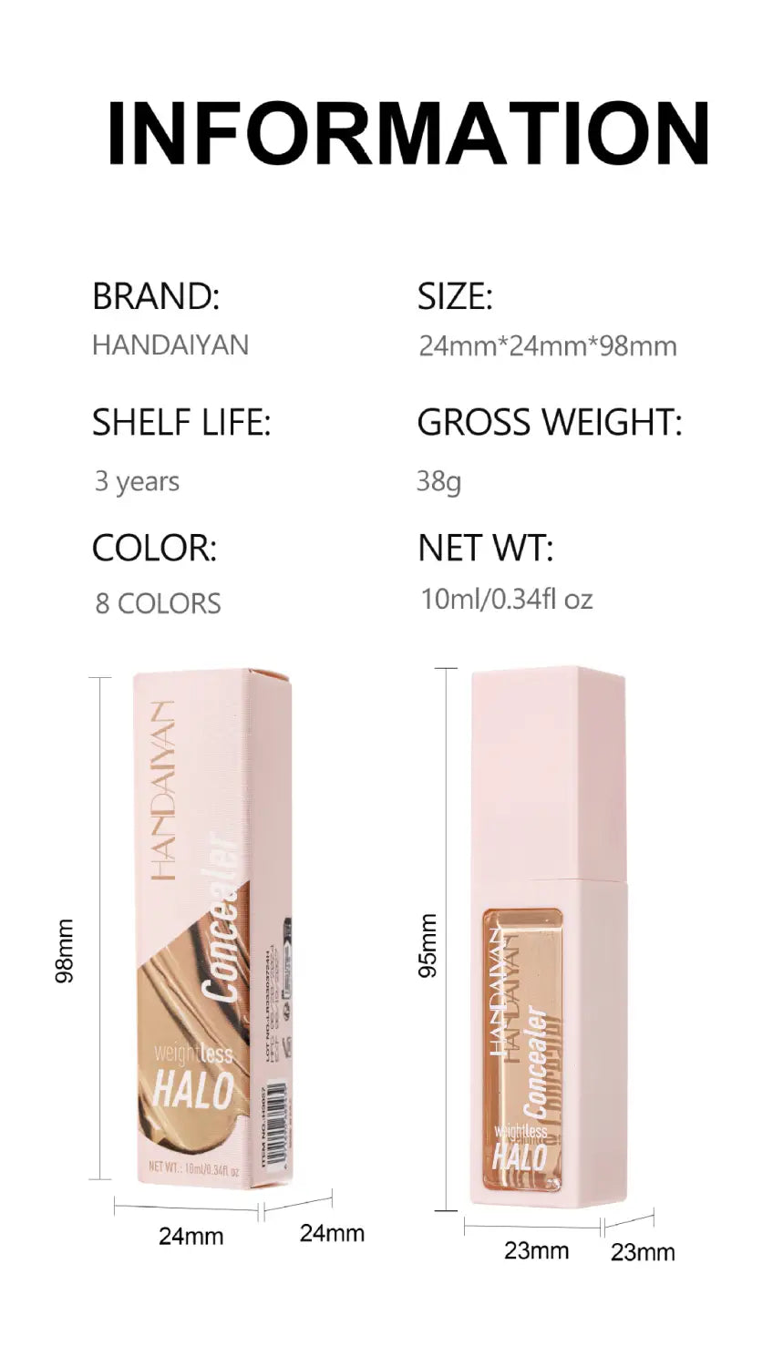 Long-Lasting Shading Cream Concealer with Color Correction and Invisible Pores