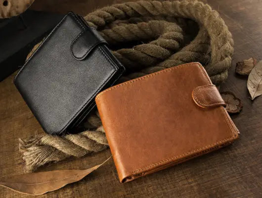 Black Cowhide Wallet with Opening Latch for US Market and CHF Payments