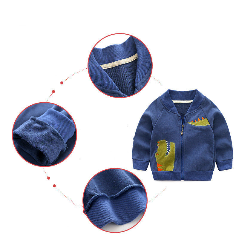 Children’s Clothing Pure Cotton Sports Leisure Zipper Shirt Baby Top