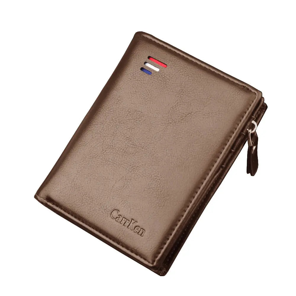 PU Leather Wallet with Opening Zipper Buckle for United States and CHF Buyers