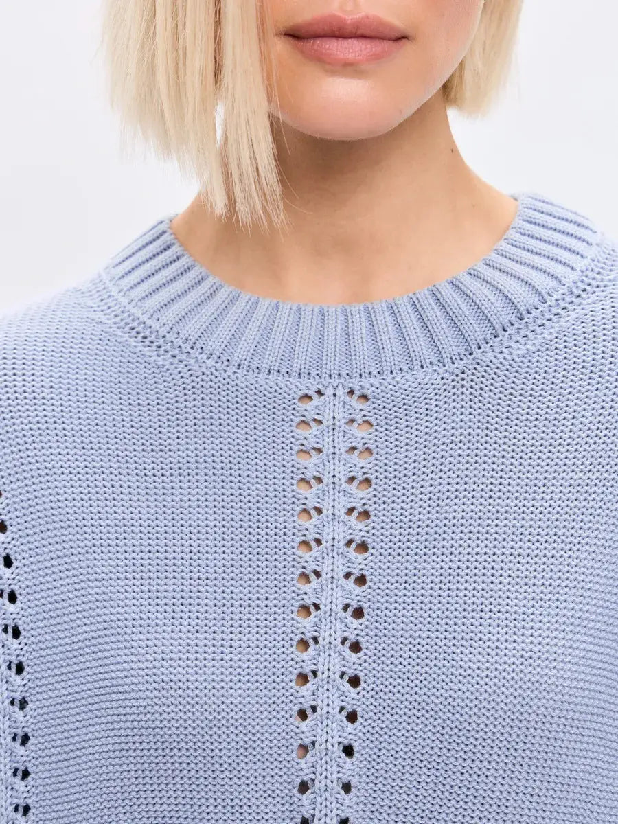 Cashmere Acrylic Pullover Sweater for Women in Milky White Gray Blue Green