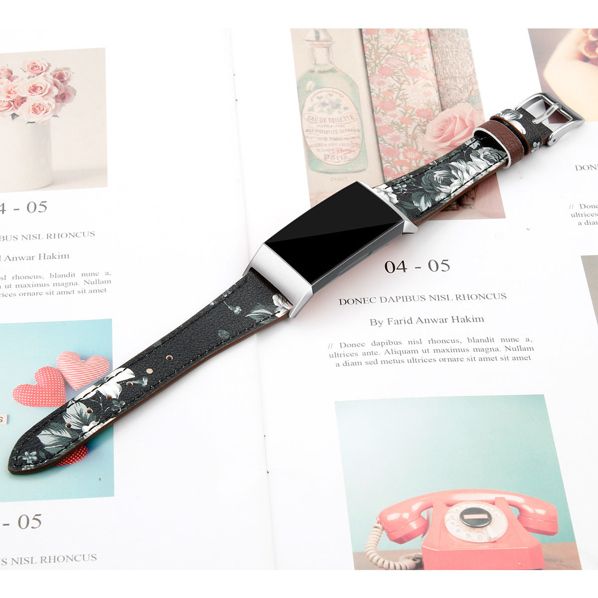 18mm Pointed Tail Shrink Belt for Fitbit Charge 34 Smart Watch in Multiple Colors - Teleplus Genuine Leather Strap