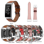 18mm Pointed Tail Shrink Belt for Fitbit Charge 34 Smart Watch in Multiple Colors - Teleplus Genuine Leather Strap