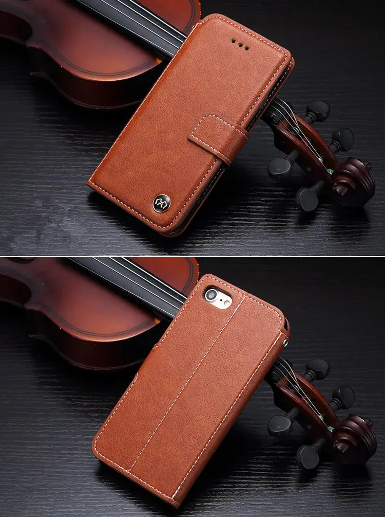 Flip phone leather case wallet