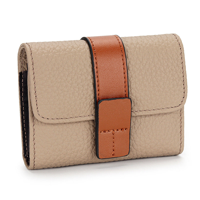 Women’s Leather Card Holder Small Exquisite High-end Multiple Card Slots - Exquisite Card Holder with Coin Pocket