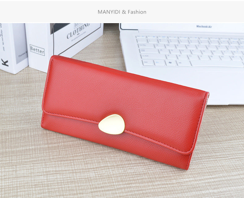 Women’s Long Wallet Soft Leather Wallet Multi-card-slot Card Holder Retro Fashion Minimalism Large-capacity Handbag