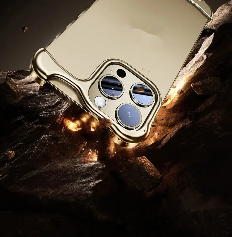 Two-in-One Metal Shell for iPhone with Corner Pad Phone Seamless