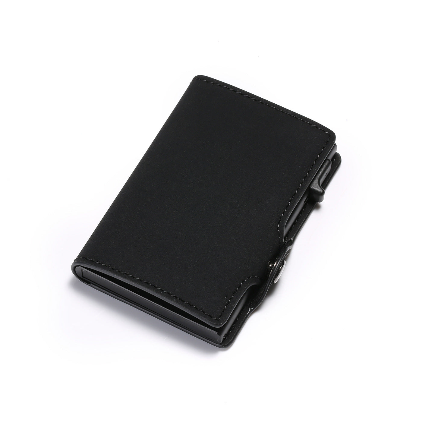 Retro Style Horse Leather Aluminum Alloy Side Push Test Card Holder Wallet - Whinny for This Retro Horse Leather Card