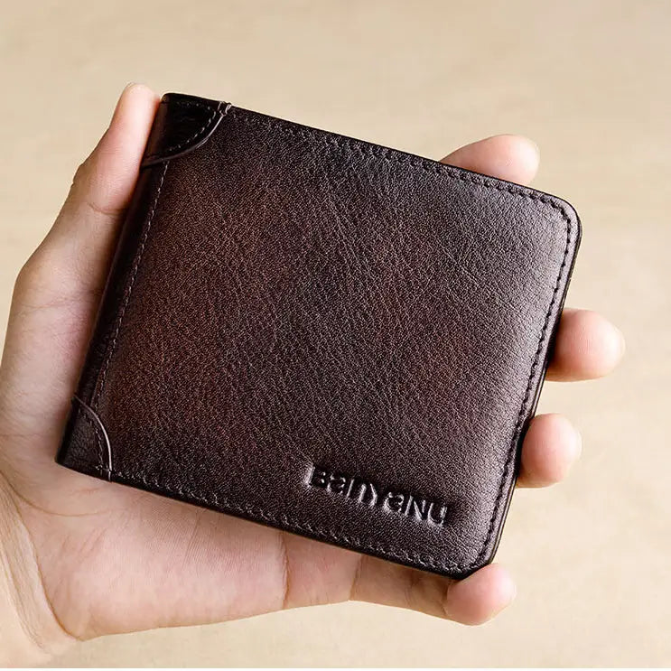 Men’s Leather Wallet in Cowhide for United States Shipping with CHF Discount