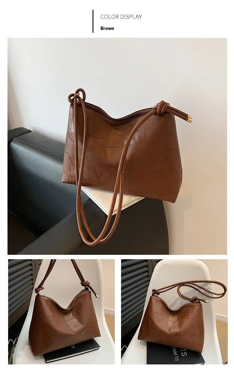 Borsa per valigia in pelle PU con una borsetta per spalla da viaggio tascabile con cerniera