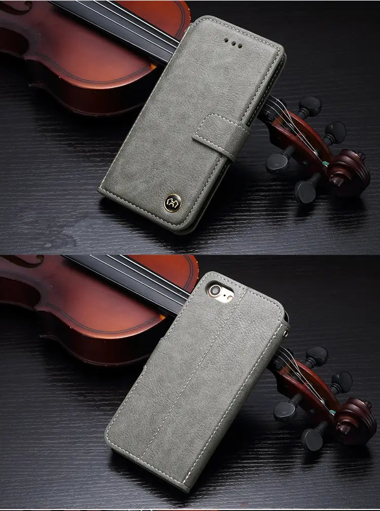 Flip phone leather case wallet