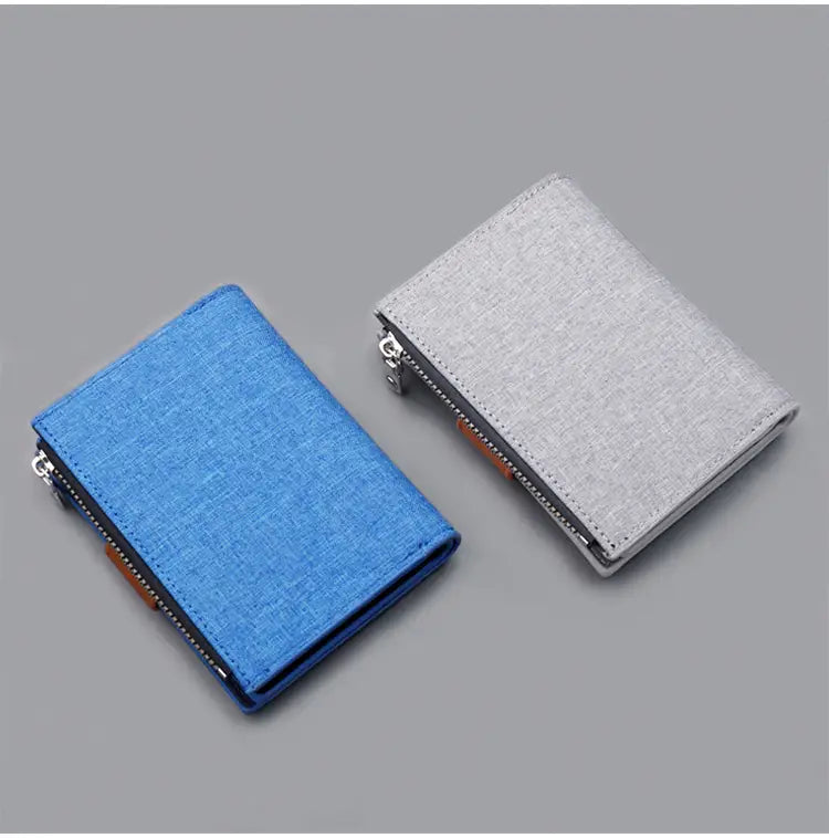 United States Leather Vertical Wallet in Black Gray or Blue with Card Slots